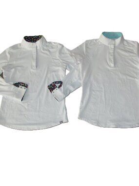 Lot of 2 RJ Classics Girls Size Large 12-14 Equestrian Horse Riding Shirts